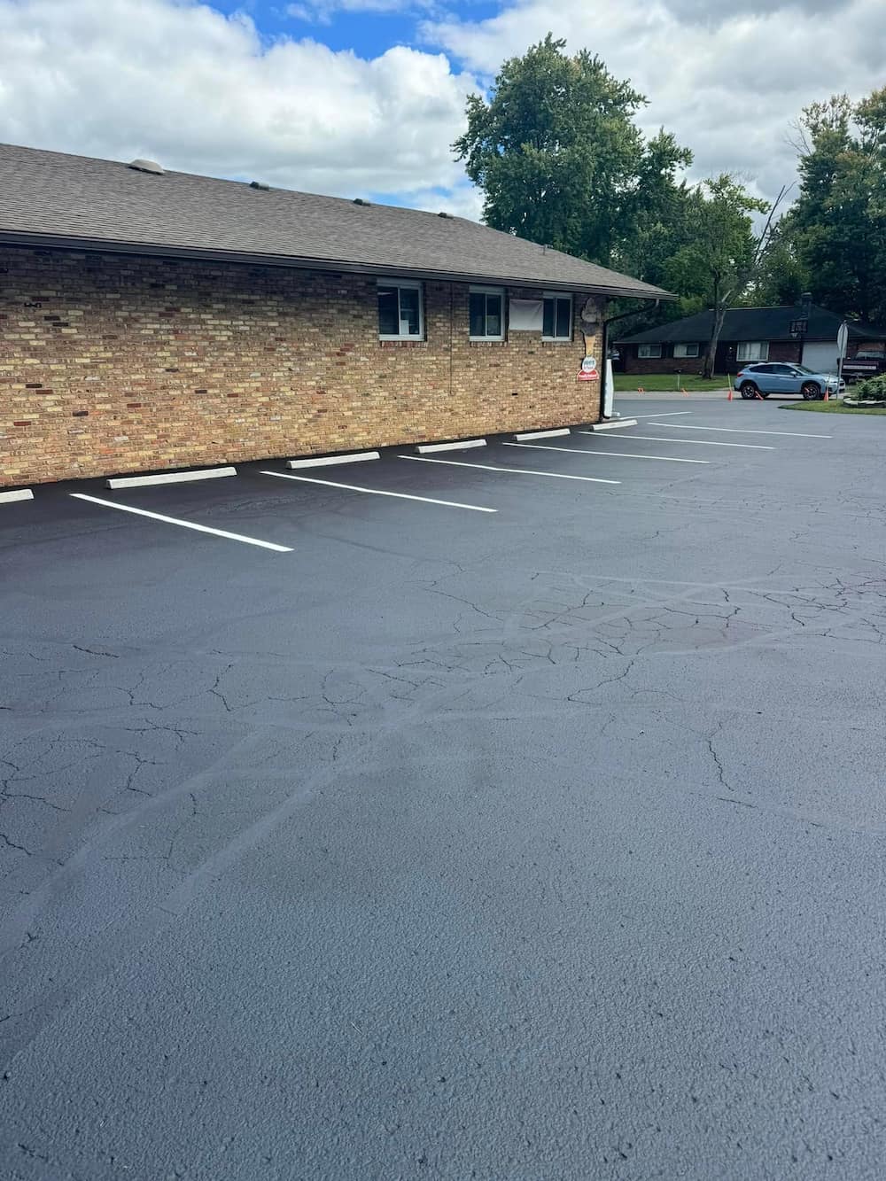 Parking Lot Sealcoating before